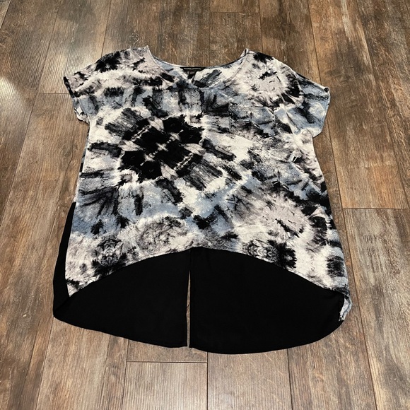 Rock & Republic Tops - Rock & Republic Black and Gray Tie-Dye Blouse